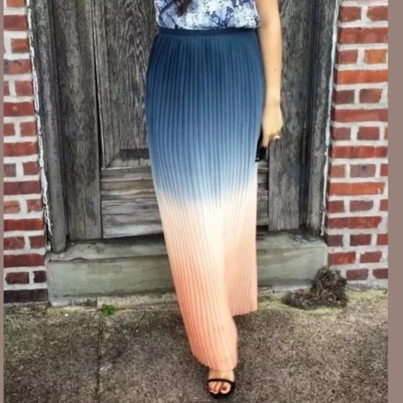 Cynthia Rowley Pleated Ombre Maxi Skirt - Size XS - Picture 2 of 7